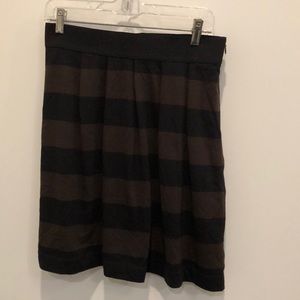 Loft brown and black striped skirt